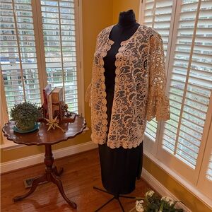 Beautifully Beige Lace Openwork Cardigan